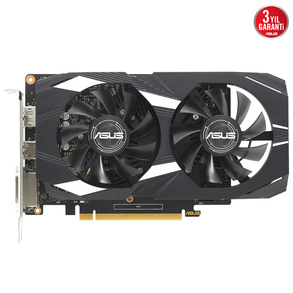 ASUS GEFORCE DUAL-GTX1650-O4GD6-P-V2 4GB GDDR6 128bit 1650Mhz OC 1xDVI 1xHDMI 1xDP EKRAN KARTI