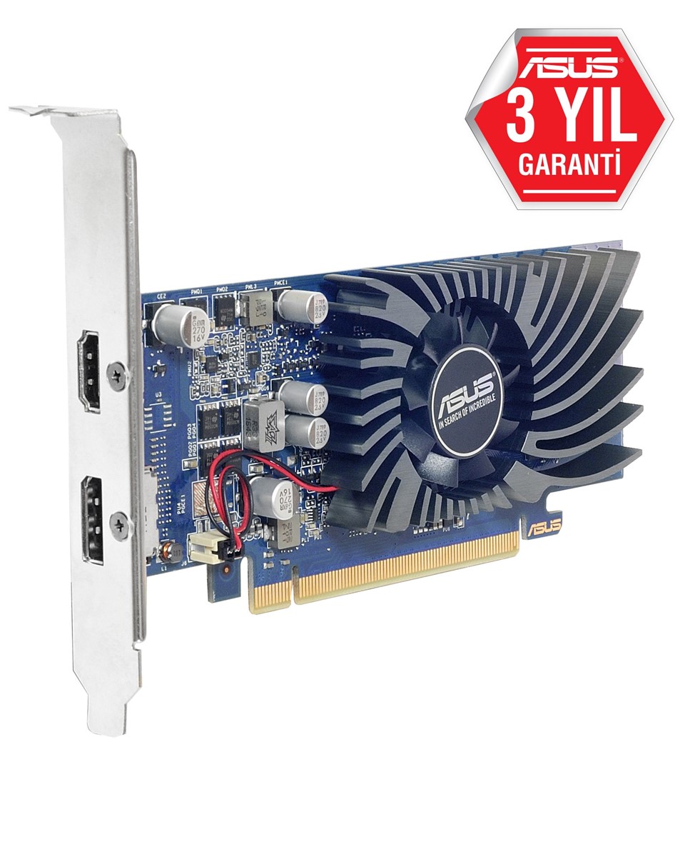 ASUS GEFORCE GT1030-2G-BRK 2GB GDDR5 64bit 1506Mhz OC 1xHDMI 1xDP Low Profil EKRAN KARTI