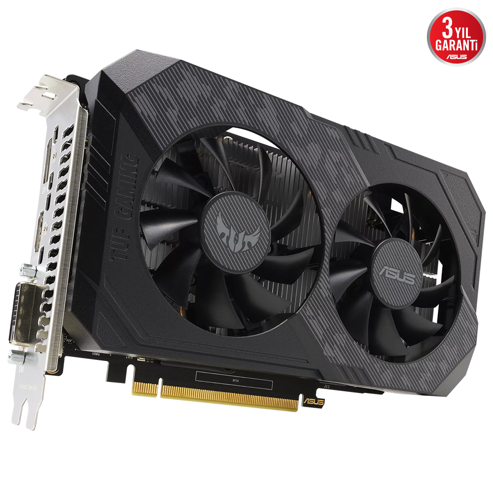 ASUS GEFORCE GTX 1650 TUF-GTX1650-O4GD6-P-V2-GAMING 4GB GDDR6 128bit 1635MHz OC DVI HDMI DP EKRAN KARTI