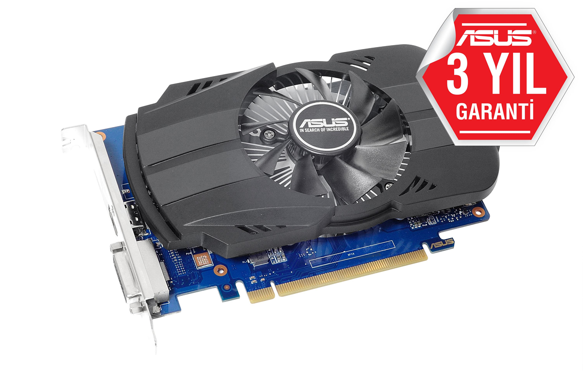 ASUS GEFORCE PH-GT1030-O2G 2GB GDDR5 64bit 1531Mhz OC 1xDVI 1xHDMI EKRAN KARTI