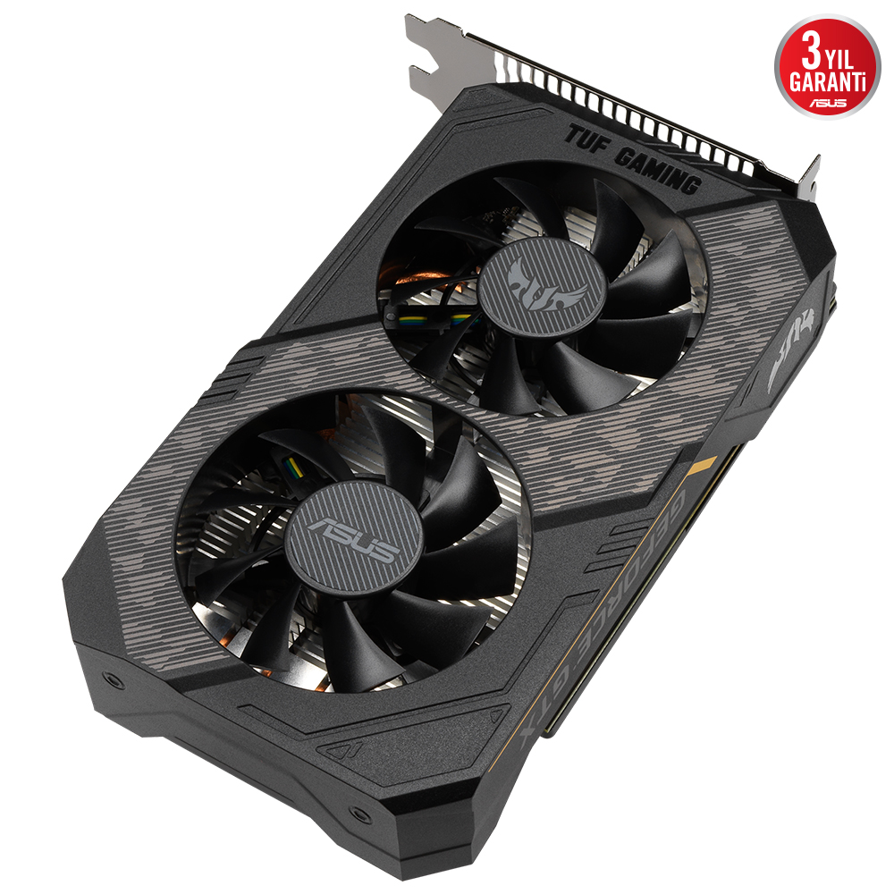 ASUS GEFORCE TUF-GTX1650-4GD6-P-V2-GAMING 4GB GDDR6 128bit 1620Mhz 1xDVI 1xHDMI 1xDP EKRAN KARTI