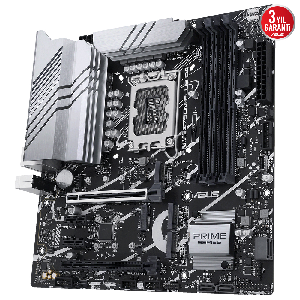 ASUS MB PRIME Z790M-PLUS D4 INTEL Z790 LGA1700 DDR4 5333MHZ DP HDMI 3X M2 USB3.2 AURA RGB MATX ASUS 5X PROTECTION III ARMOURY CRATE AI SUİTE 3