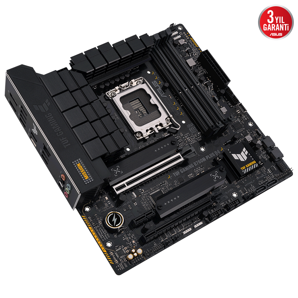 ASUS MB TUF GAMING B760M-PLUS D4 Intel B760 LGA1700 DDR4 5333 DP HDMI 2x M2 USB3.2 2.5Gbit LAN mATX 128GB MAX RAM DESTEGI ASUS 5X TUF PROTECTION III