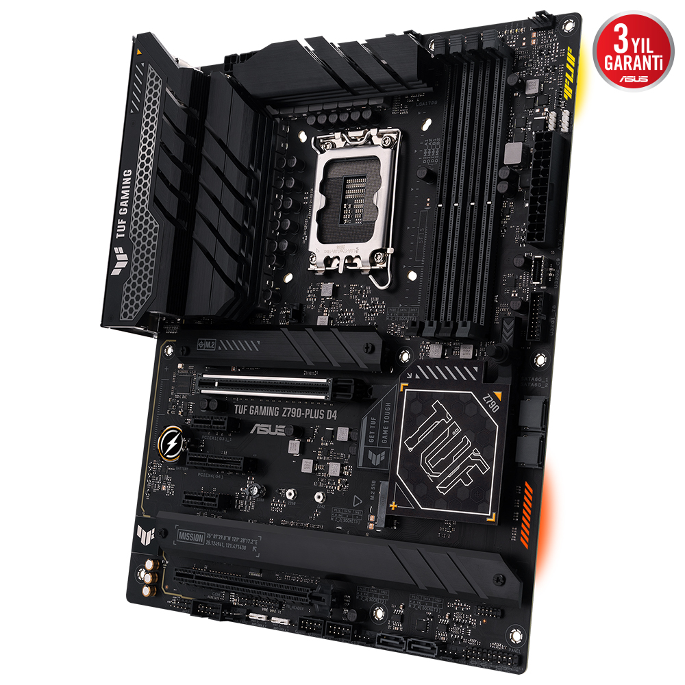 ASUS MB TUF GAMING Z790-PLUS D4 INTEL Z790 LGA1700 DDR4 5333MHZ(OC) DP HDMI 4X M2 USB3.2 AURA RGB 2.5GBİT LAN ATX PCIE SLOT Q RELEASE ARMOURY CRATE AI SUİTE 3