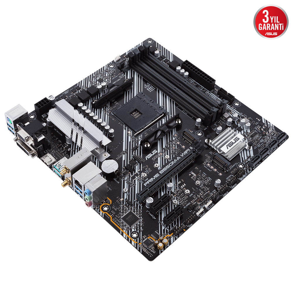 ASUS PRIME B550M-A WIFI II AMD B550 AM4 DDR4 4866 HDMI DVI VGA ÇİFT M2 USB3.2 AX WİFİ + BT ARGB MATX PCIE 4.0 ECC RAM DESTEĞİ