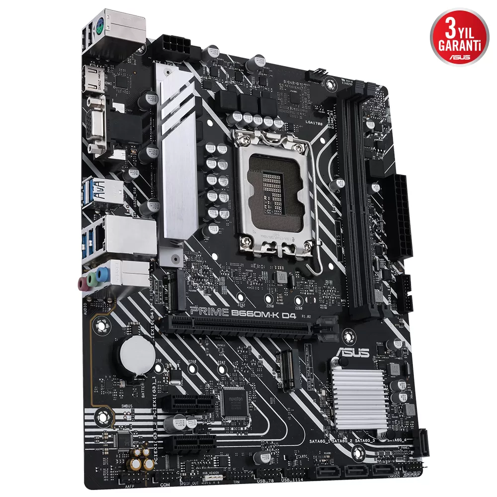 ASUS PRIME B660M-K D4 INTEL B660 LGA1700 DDR4 5333 HDMI VGA CIFT M2 USB3.2 mATX ASUS 5X PROTECTION III Armoury Crate AI Suite 3