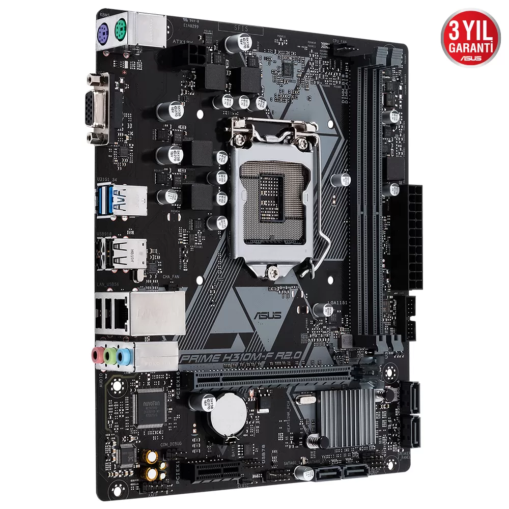 ASUS PRIME H310M-F R2.0 Intel H310 LGA1151 DDR4 2666 VGA USB3.1 mATX Win7 + Win10 destekli