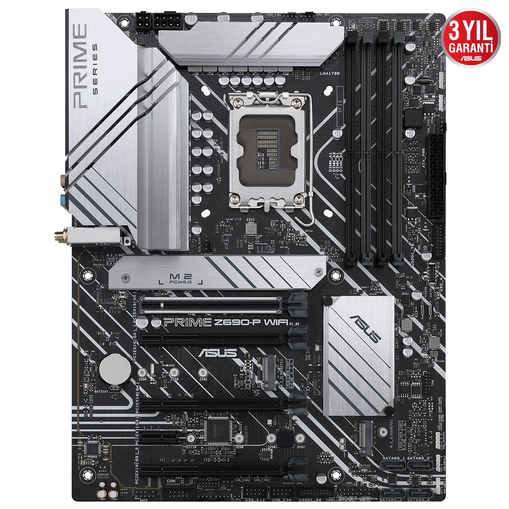 ASUS PRIME Z690-P WIFI Intel Z690 LGA1700 DDR5 6000 DP HDMI 3x M2 USB3.2 AX WiFi + BT AURA RGB 2.5Gbit LAN ATX PCIe5.0, ASUS 5X PROTECTION III