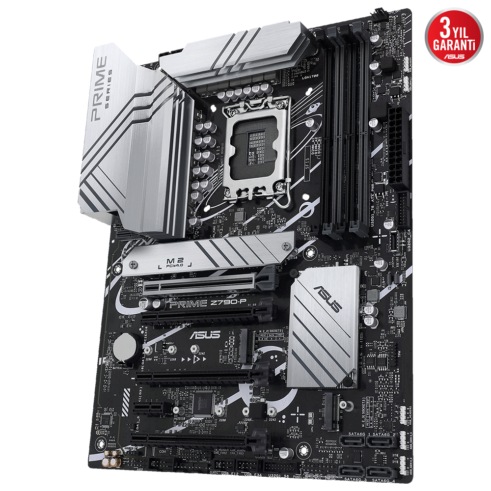 ASUS PRIME Z790-P INTEL Z790 LGA1700 DDR5 7200 DP HDMI 3X M2 USB3.2 AURA RGB 2.5GBİT LAN ATX ASUS 5X PROTECTION III ARMOURY CRATE AI SUİTE 3