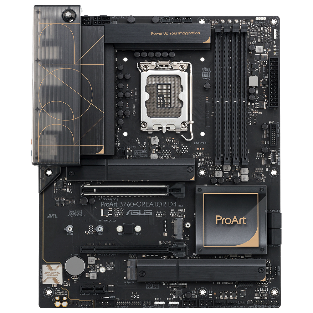 ASUS PROART B760-CREATOR D4 INTEL B760 LGA1700 DDR4 5333 HDMI DP TYPE-C 3x M2 USB3.2 AURA RGB 2.5Gbit Gbit LAN ATX PCIe 5.0 x16 Slot 12+1 GUC ASAMASI ASUS CONTROL CENTER EXPRESS HEDIYELI