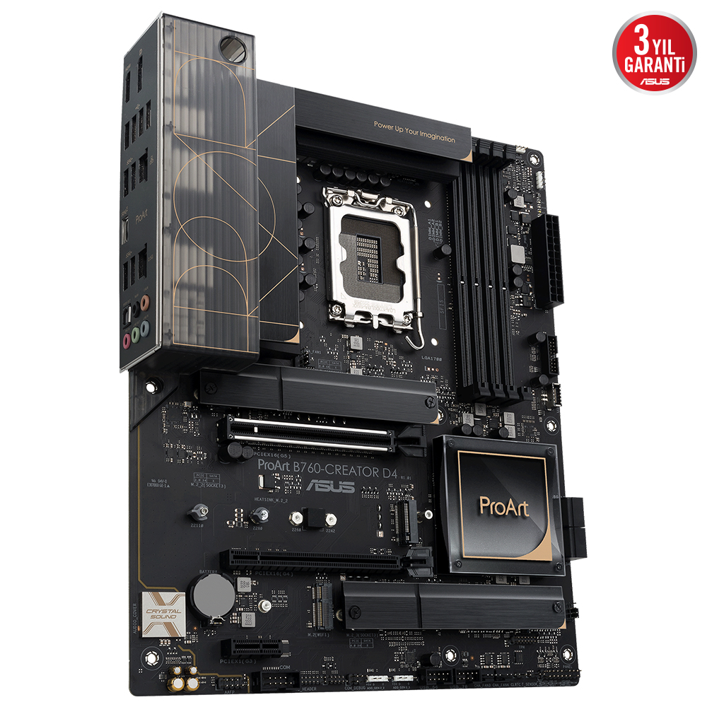 ASUS PROART B760-CREATOR D4 INTEL B760 LGA1700 DDR4 5333 HDMI DP TYPE-C 3x M2 USB3.2 AURA RGB 2.5Gbit Gbit LAN ATX PCIe 5.0 x16 Slot 12+1 GUC ASAMASI ASUS CONTROL CENTER EXPRESS HEDIYELI