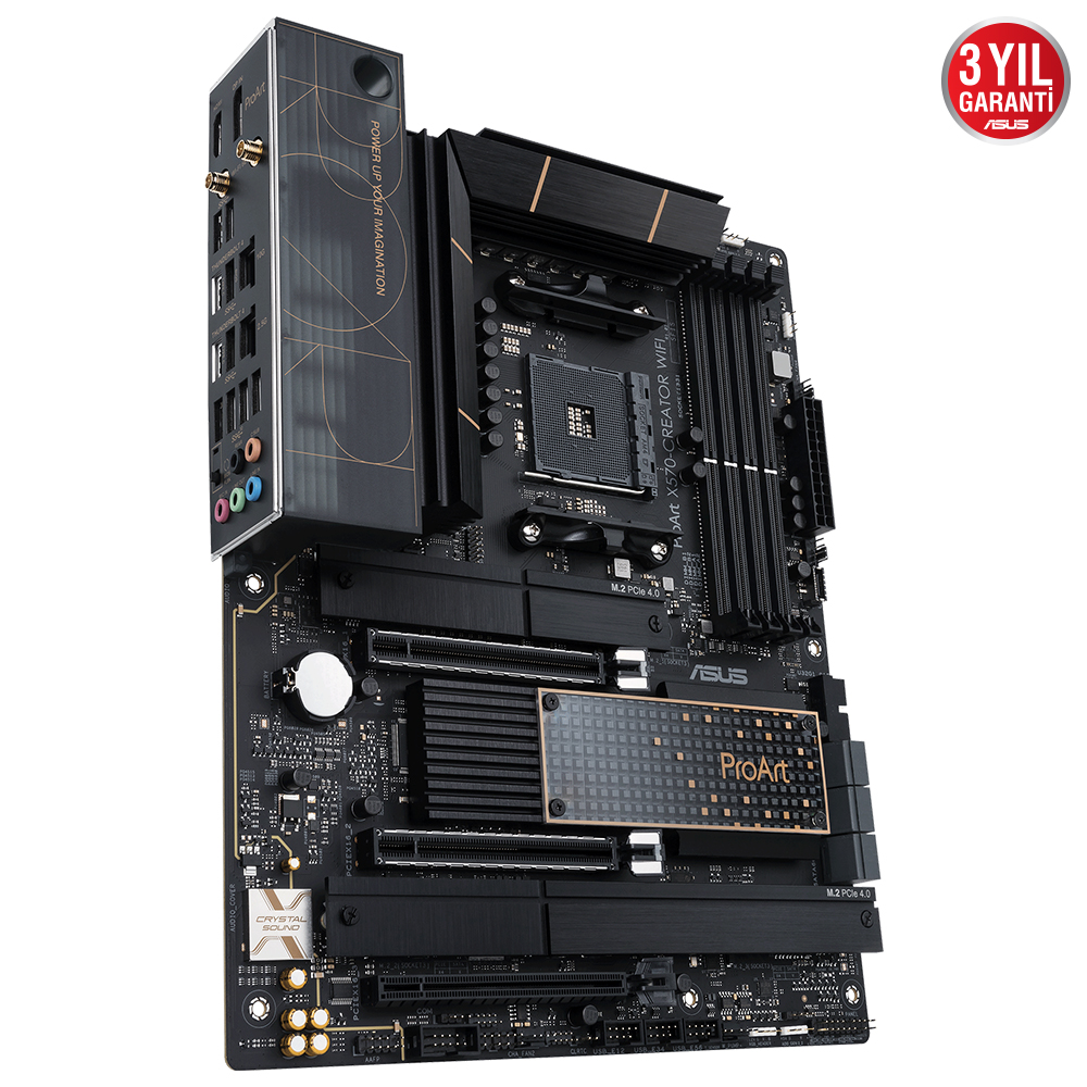 ASUS PROART X570-CREATOR WIFI AMD X570 AM4 DDR4 5100 HDMI 3X M2 USB 3.2 AX WİFİ + BT AURA RGB 10GBİT + 2.5GBİT LAN ATX FANSIZ ÇİPSET SOĞUTUCU THUNDERBOLT 4 ASUS CONTROL CENTER EXPRESS HEDİYELİ