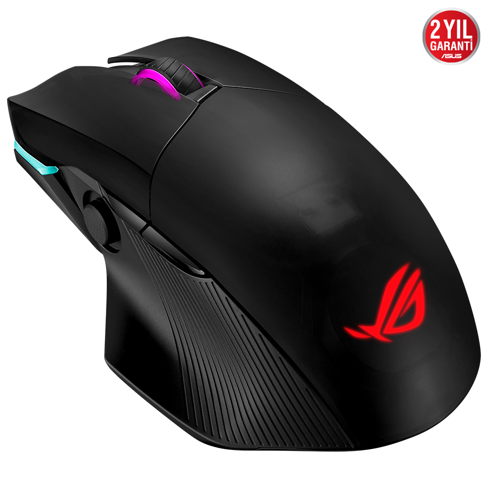 ASUS ROG CHAKRAM RGB Qi ŞARJ VE YAN JOYSTICK ÜÇ MODLU BAĞLANTI KABLOLU/2.4GHZ/BLUETOOTH 16000 DPI SENSÖR VİDASIZ MANYETİK TUŞLAR VE KAPAK AURA SYNC