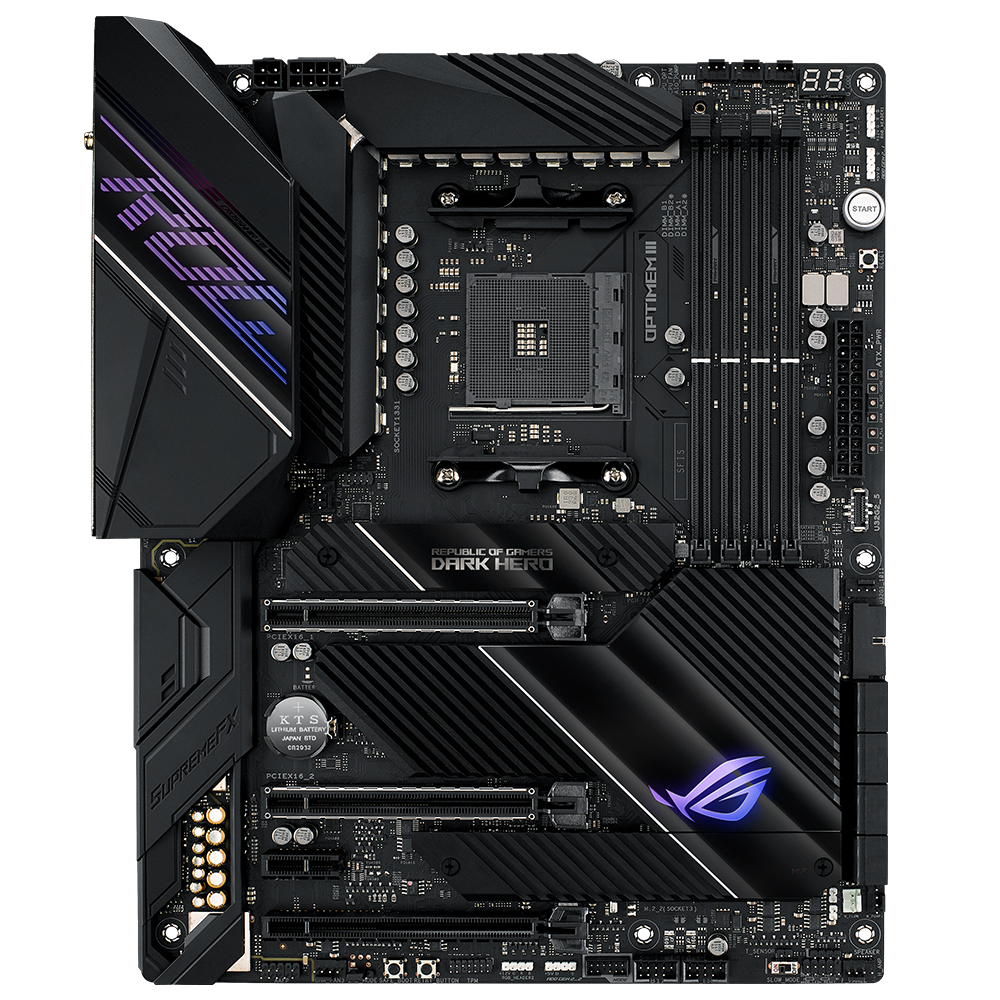 ASUS ROG CROSSHAIR VIII DARK HERO AMD X570 AM4 DDR4 5100 ÇİFT M2-8 SATA USB3.2 AX WİFİ BT ARGB 1GBİT 2.5GBİT LAN ATX FANSIZ ÇİPSET SOĞUTUCU AI SES ENGELLEYİCİ MİC. DESTEĞİ