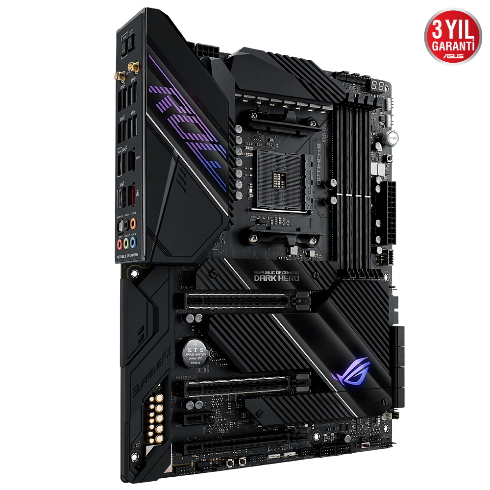 ASUS ROG CROSSHAIR VIII DARK HERO AMD X570 AM4 DDR4 5100 ÇİFT M2-8 SATA USB3.2 AX WİFİ BT ARGB 1GBİT 2.5GBİT LAN ATX FANSIZ ÇİPSET SOĞUTUCU AI SES ENGELLEYİCİ MİC. DESTEĞİ