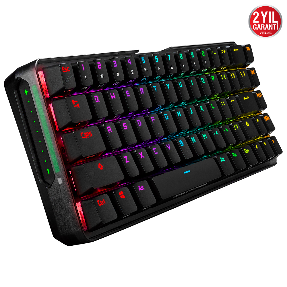 ASUS ROG FALCHION ACE % 65 KOMPAKT ROG NX MEKANİK SWITCH PBT TUŞLAR INTERAKTIF DOKUNMATİK PANEL DUAL TYPE-C PORT KABLOLU OYUNCU KALVYESİ