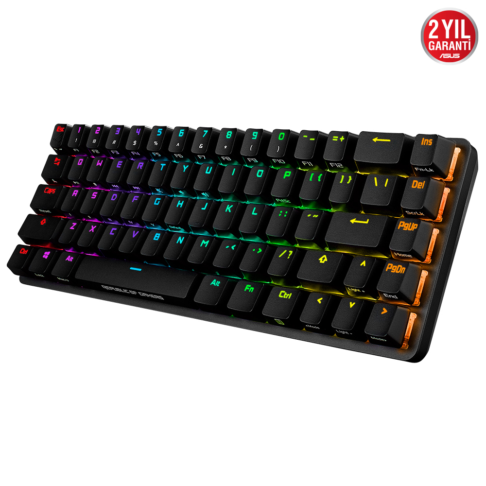 ASUS ROG FALCHION ACE % 65 KOMPAKT ROG NX MEKANİK SWITCH PBT TUŞLAR INTERAKTIF DOKUNMATİK PANEL DUAL TYPE-C PORT KABLOLU OYUNCU KALVYESİ