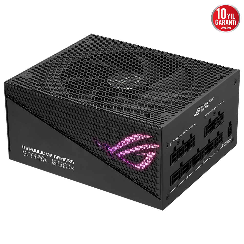 ASUS ROG-STRIX-850G AURA 80 PLUS GOLD 850W MODÜLER ATX 3.0 UYUMLU PCI-E 5.0 10 YIL GARANTİ