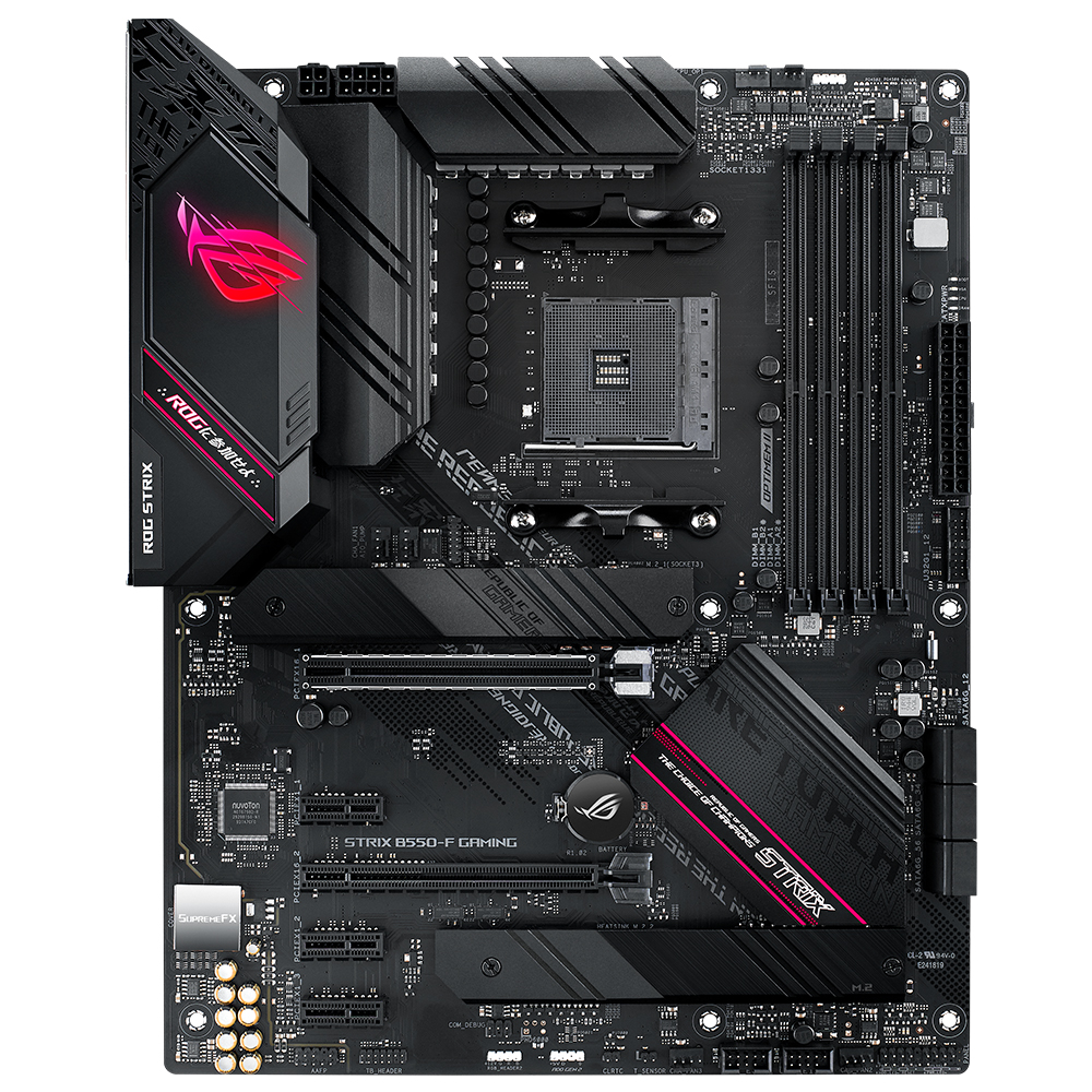 ASUS ROG STRIX B550-F GAMING AMD B550 AM4 DDR4 4400 DP HDMI Çift M2 USB3.2 ARGB 2.5Gbit LAN ATX PCIe 4.0 ECC RAM Desteği