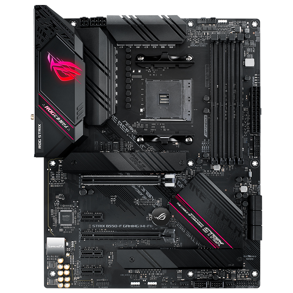 ASUS ROG STRIX B550-F GAMING WIFI II AMD B550 AM4 DDR4 5100 DP HDMI Çift M2 USB3.2 AX WiFi + BT ARGB 2.5Gbit LAN ATX PCIe 4.0 128GB’a kadar ram desteği, AI Ses Engelleyici Mik. Desteği