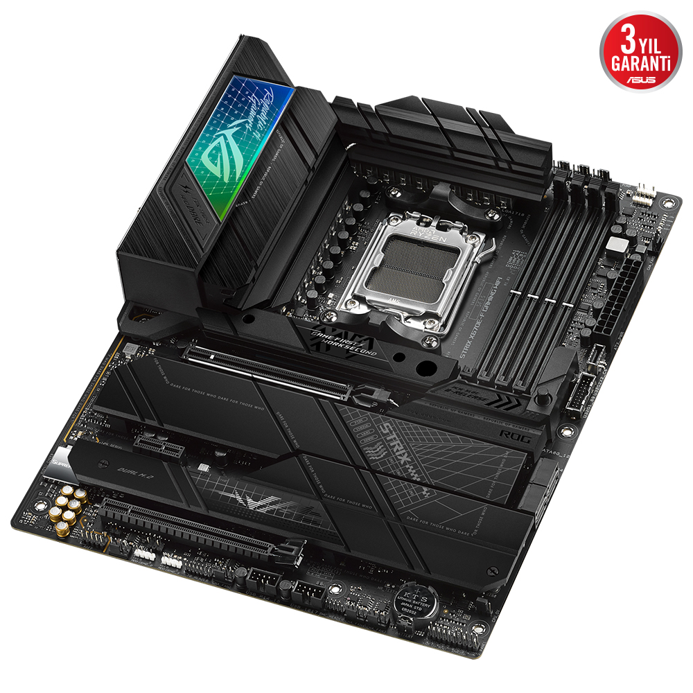 ASUS ROG STRIX X670E-F GAMING WIFI AMD X670E AM5 DDR5 6400 DP HDMI 4X M2 USB3.2 WİFİ 6E AURA RGB 2.5GBİT LAN ATX 128GB’A KADAR RAM DESTEĞİ PCIE5.0 ASUS 5X PROTECTION III