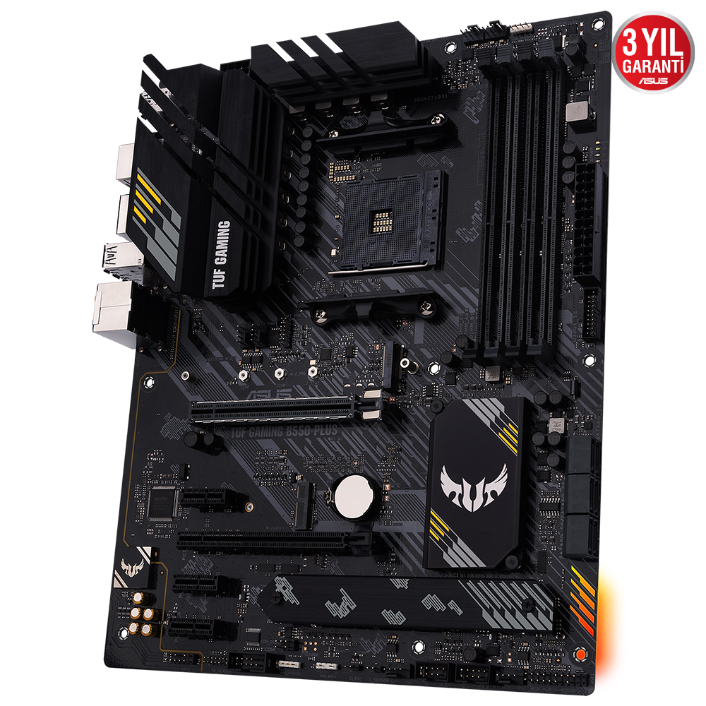 ASUS TUF GAMING B550-PLUS AMD B550 AM4 DDR4 4400 DP HDMI Çift M2 USB3.2 ARGB 2.5Gbit LAN ATX PCIe 4.0 ECC RAM Desteği