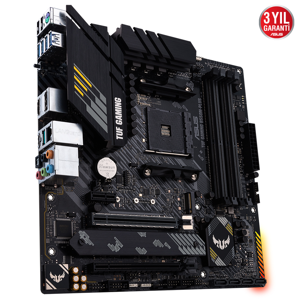 ASUS TUF GAMING B550M-PLUS AMD B550 AM4 DDR4 4400 DP HDMI Çift M2 USB3.2 ARGB 2.5Gbit LAN mATX PCIe 4.0 ECC RAM Desteği