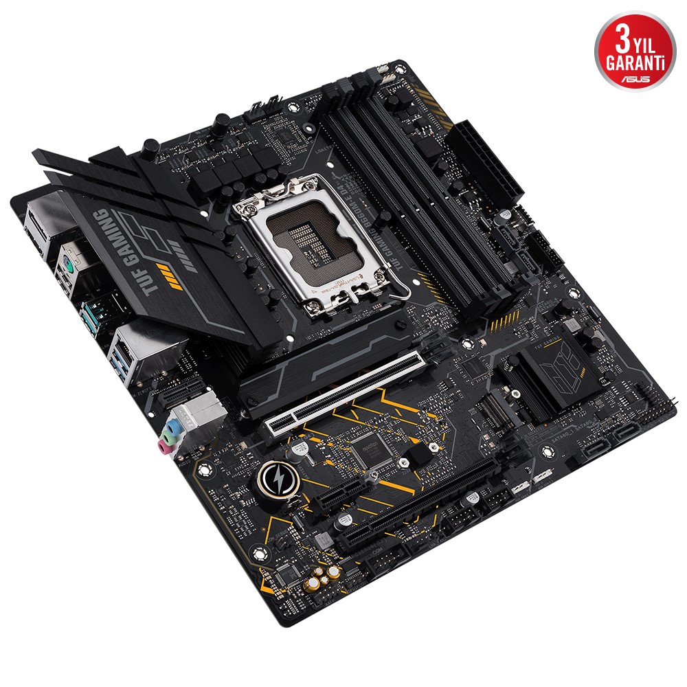 ASUS TUF GAMING B660M-E D4 INTEL B660 LGA1700 DDR4 5333 DP HDMI ÇİFT M2 USB3.2 AURA RGB MATX 128GB’A KADAR RAM DESTEĞİ ASUS 5X TUF PROTECTION III