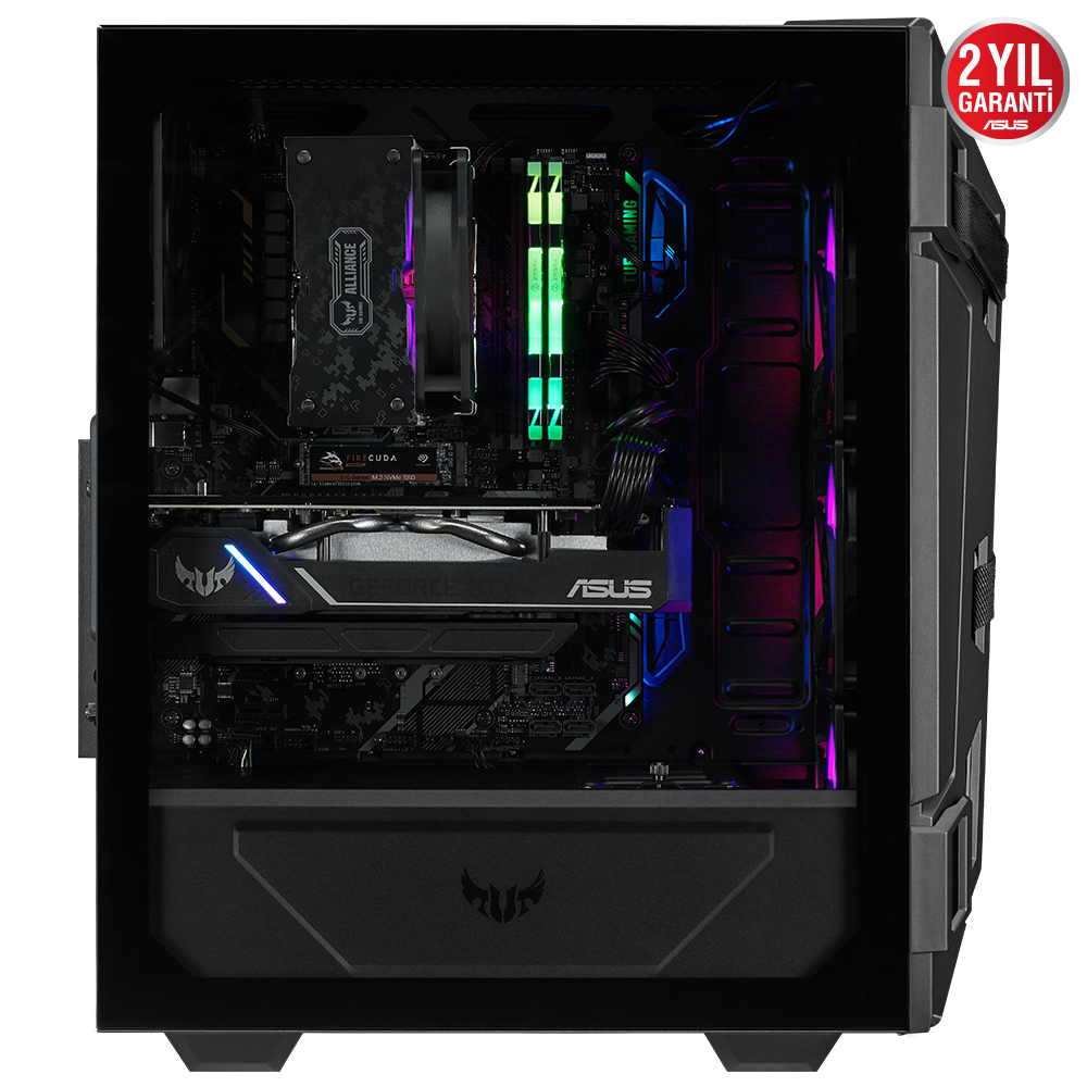 ASUS TUF GAMING GT301 ADRESLENEBİLİR RGB FANLI TEMPERLİ CAM USB 3.1 ATX OYUNCU KASASI