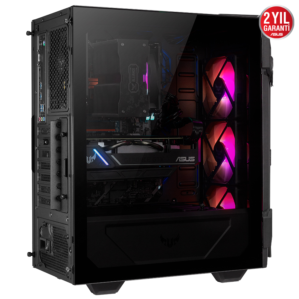 ASUS TUF GAMING GT301 ADRESLENEBİLİR RGB FANLI TEMPERLİ CAM USB 3.1 ATX OYUNCU KASASI