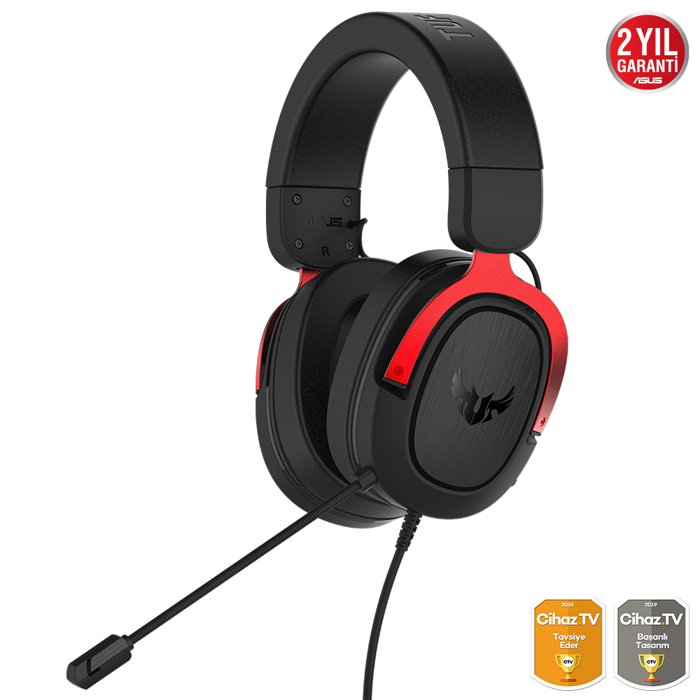 ASUS TUF GAMING H3 7.1 RED OYUNCU KULAKLIGI PC MAC PS4 NINTENDO SWITCH MOBIL VE XBOX ONE UYUMLU