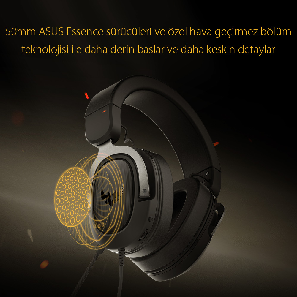 ASUS TUF GAMING H3 7.1 RED OYUNCU KULAKLIGI PC MAC PS4 NINTENDO SWITCH MOBIL VE XBOX ONE UYUMLU