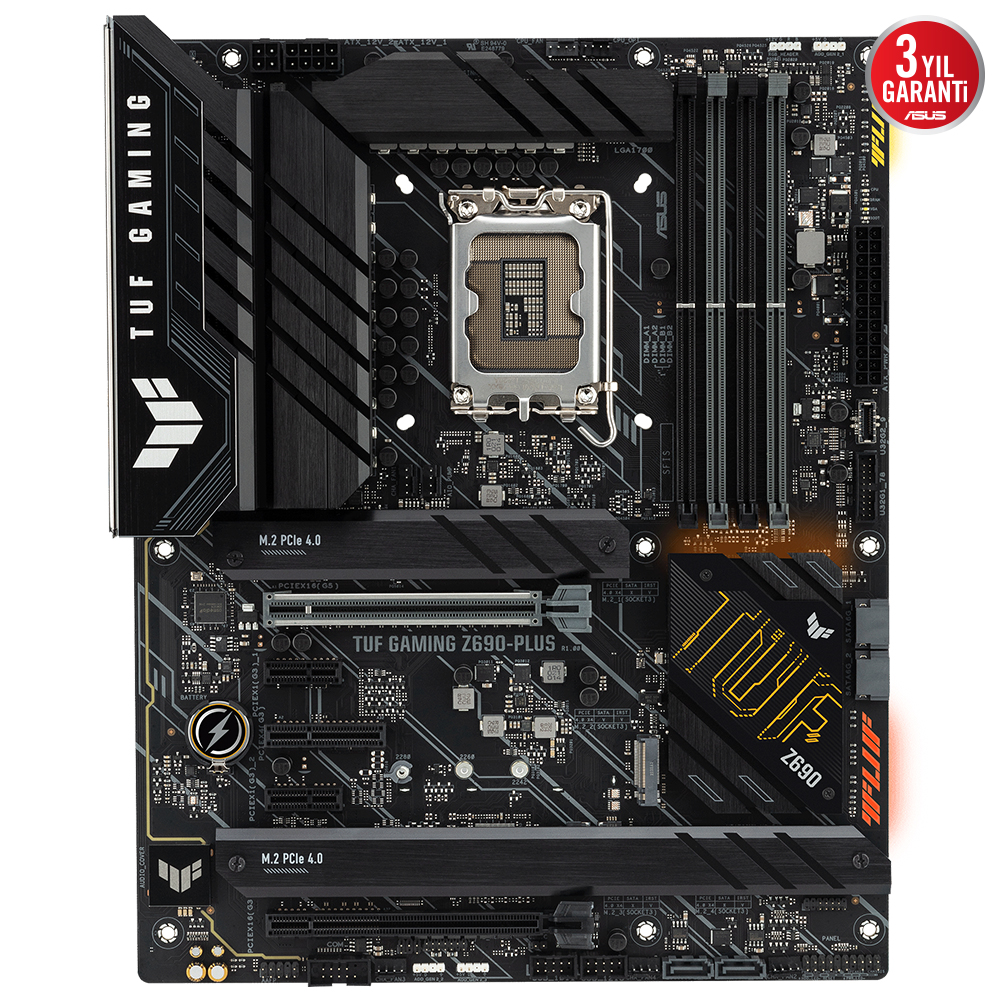 ASUS TUF GAMING Z690-PLUS INTEL Z690 LGA1700 DDR5 6000 DP HDMI 4X M2 USB3.2 AURA RGB 2.5GBİT LAN ATX PCIE5.0 İKİ YÖNLÜ AI SES ENGELLEYİCİ Mİ TUF PROTECTION