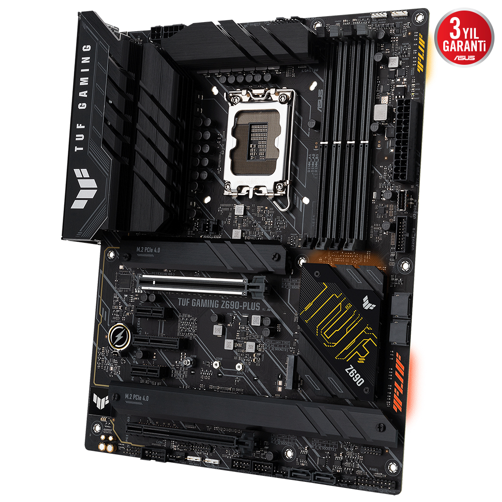 ASUS TUF GAMING Z690-PLUS INTEL Z690 LGA1700 DDR5 6000 DP HDMI 4X M2 USB3.2 AURA RGB 2.5GBİT LAN ATX PCIE5.0 İKİ YÖNLÜ AI SES ENGELLEYİCİ Mİ TUF PROTECTION