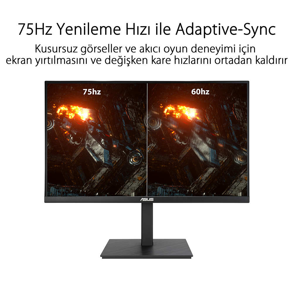 ASUS VA27AQSB 27 IPS FREESYNC 2560x1440 1MS(MPRT) 75HZ DP HDMI USB X2 MM VESA 3YIL EYECARE, FLICKER-FREE,CERCEVESIZ,DUSUK MAVI ISIK,PIVOT