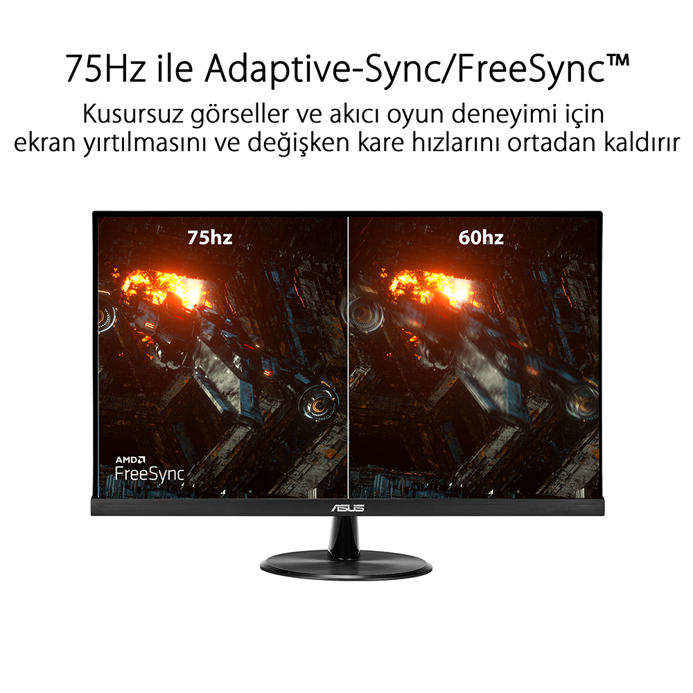 ASUS VP279HE 27 IPS FREESYNC 1920x1080 1MS 75HZ HDMI VGA VESA 3YIL EYECARE, FLICKER-FREE,CERCEVESIZ,DUSUK MAVI ISIK Monitör