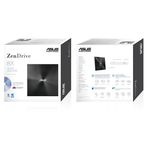 ASUS ZENDRİVE-U7M SDRW-08U7M-U HARİCİ İNCE DVD YAZICI  M-DİSC  2 ADET M-DISC DVD HEDİYELİ  GÜMÜŞ