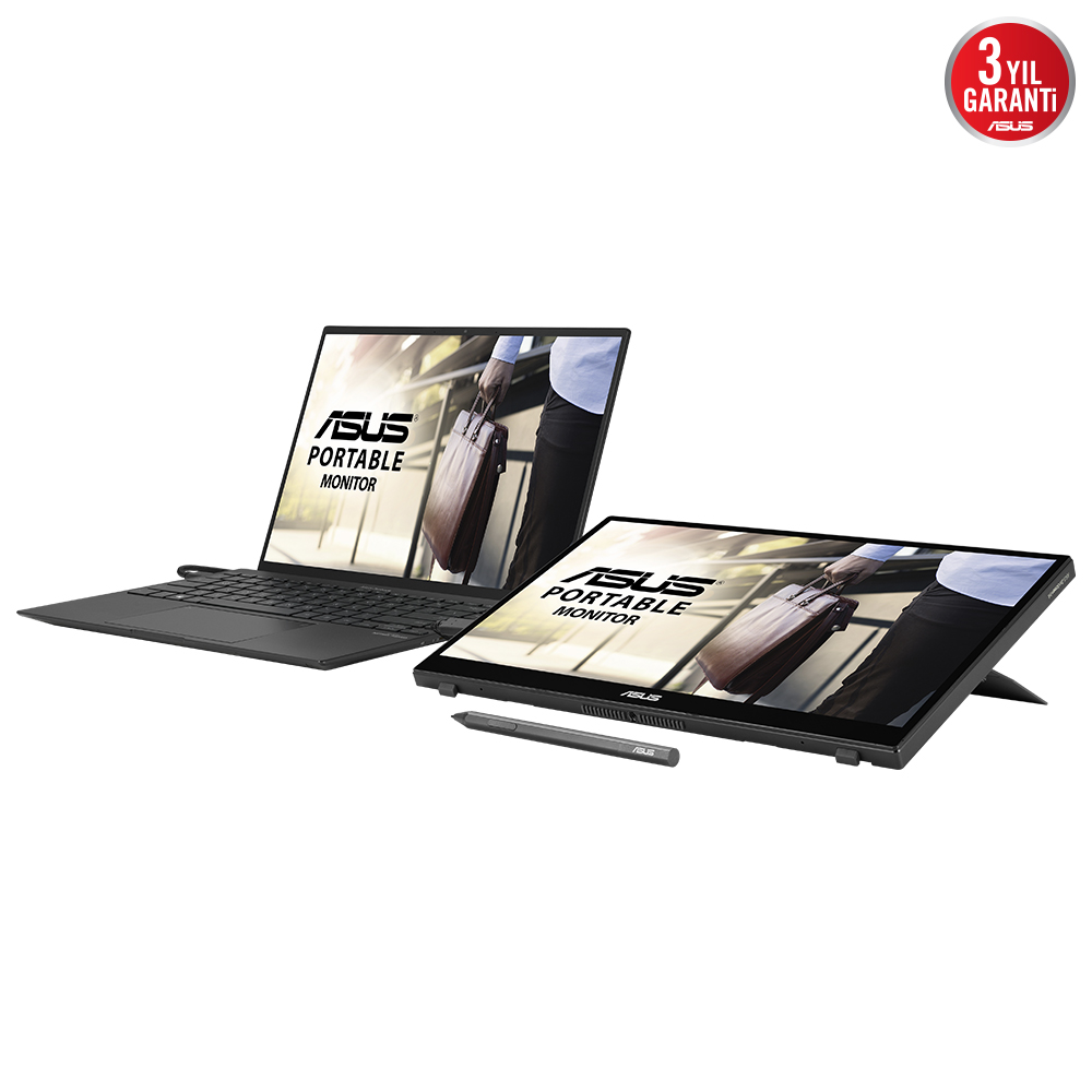 ASUS ZENSCREEN INK MB14AHD 14 TASINABILIR USB MONITOR IPS 1920x1080 5MS Micro-HDMI USB-C 3YIL 10 PARMAK DOKUNMATIK KALEM EYECARE Monitör