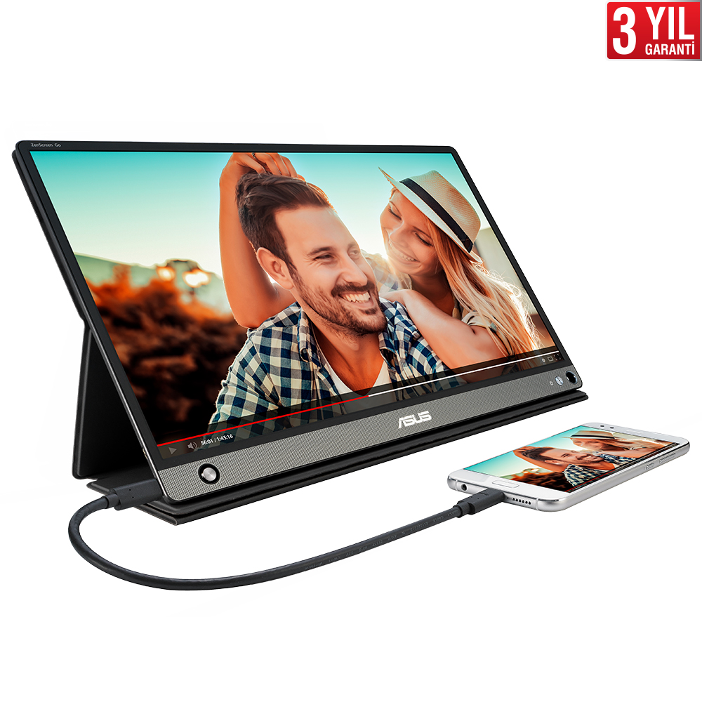 ASUS ZENSCREEN MB16AHP 15.6 TASINABILIR USB MONITOR IPS 1920x1080 5MS USB TYPE-C MICRO-HDMI MM 3YIL DAHILI BATARYA. USB TYPE-C TO A