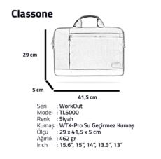 CLASSONE TL5000 15.6 inch Laptop,Notebook Çantası -Siyah