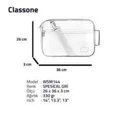 CLASSONE WSM144 Monza Serisi 13-14 inch Uyumlu Macbook Macbook Air Laptop Notebook Çantası