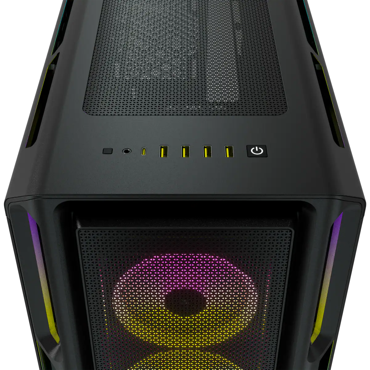 CORSAIR CC-9011230-WW iCUE 5000T RGB TEMPERLI CAM 3x120mm FAN DAHILI RGB KONTROLCU FULL TOWER SMART BILGISAYAR KASASI BLACK