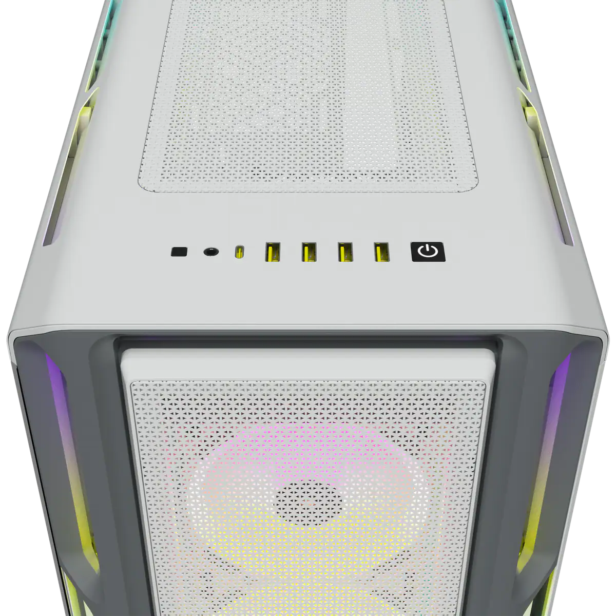 CORSAIR CC-9011231-WW iCUE 5000T RGB TEMPERLI CAM 3x120mm FAN DAHILI RGB KONTROLCU FULL TOWER SMART BILGISAYAR KASASI BEYAZ