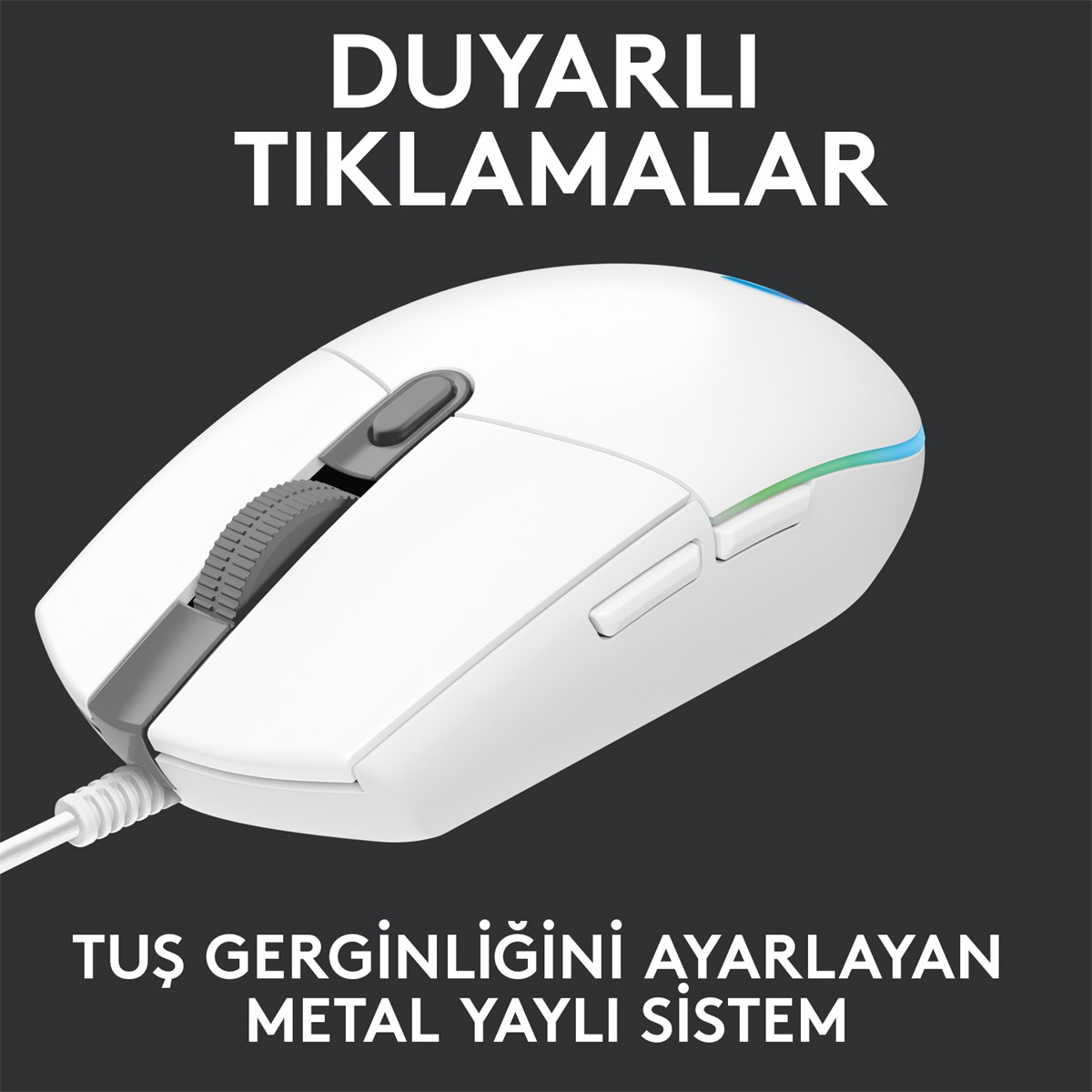 LOGİTECH G G102 LIGHTSYNC OYUNCU MOUSE BEYAZ 910-005824