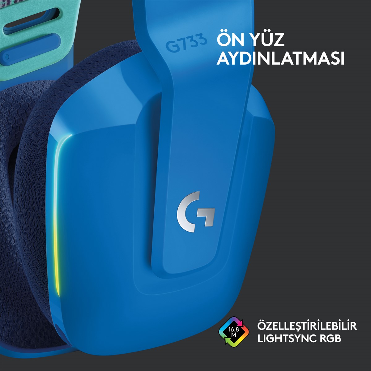 LOGITECH G G733 LIGHTSPEED KABLOSUZ RGB OYUNCU KULAKLIĞI MAVİ 981-000943