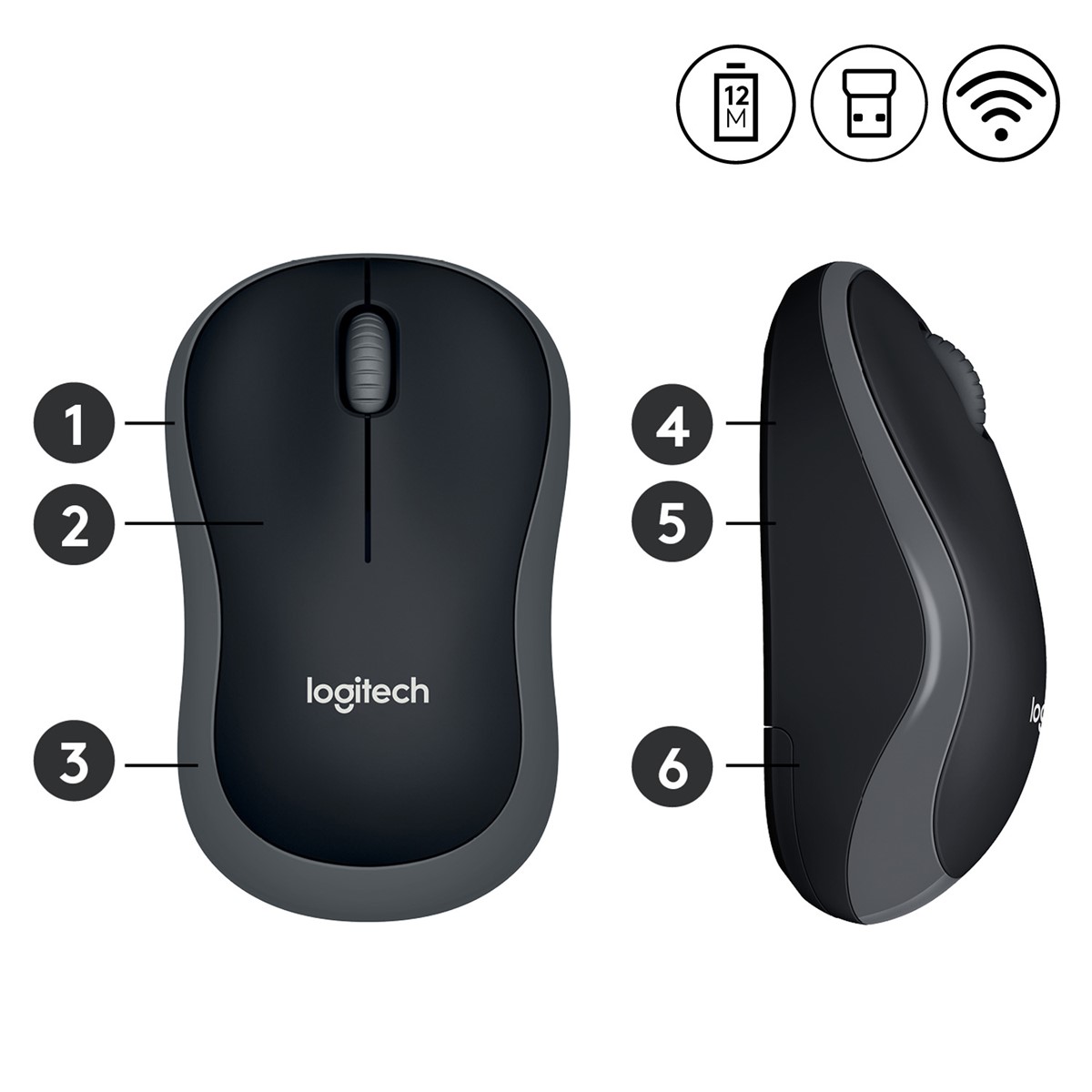 LOGITECH M185 KABLOSUZ MOUSE-GRİ 910-002235