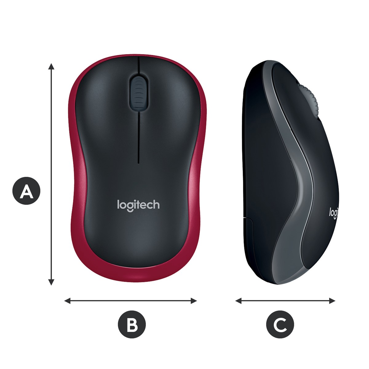 LOGITECH M185 KABLOSUZ MOUSE-KIRMIZI 910-002237