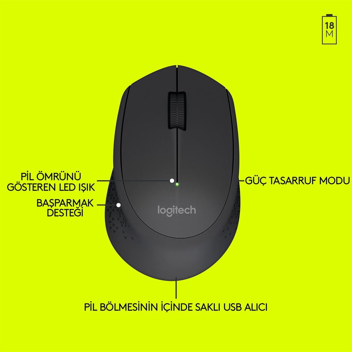 LOGITECH M280 KABLOSUZ MOUSE 910-004287