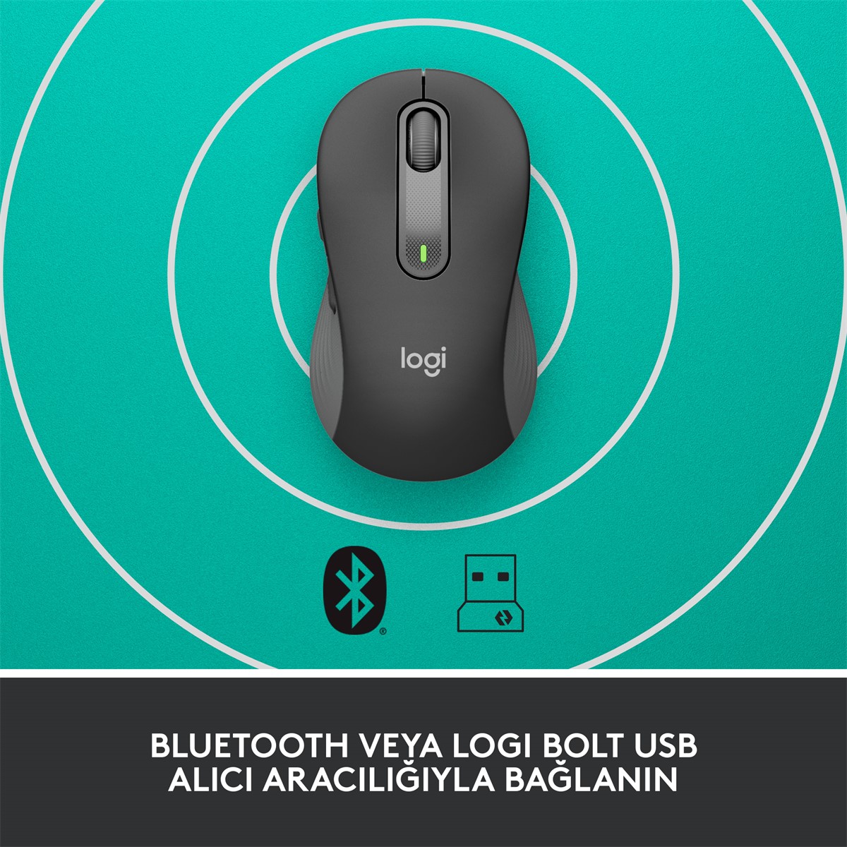 LOGITECH M650 L SIGNATURE KABLOSUZ TAM BOYUTLU MOUSE - SIYAH 910-006236