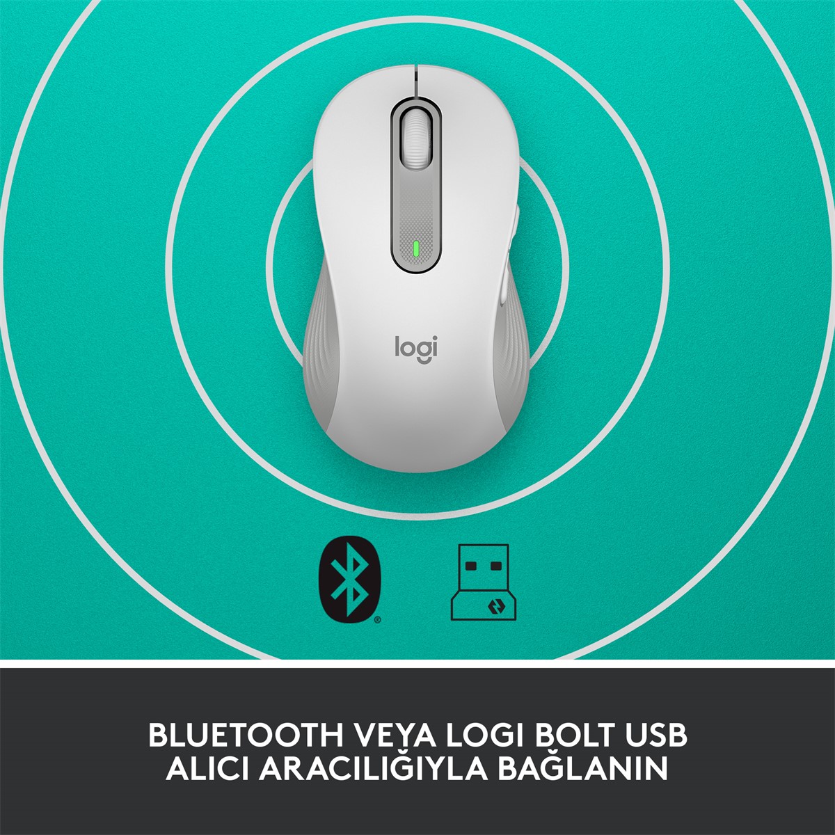 LOGITECH M650 L SIGNATURE SOL EL iÇİN KABLOSUZ TAM BOYUTLU MOUSE - BEYAZ 910-006240